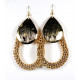 Boucles d'oreilles fantaisie maille ovale or