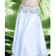 Ceinture de danse orientale satin blanc / argenté