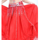 Ceinture de danse orientale satin rouge / argenté