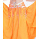 Ceinture de danse orientale satin orientale orange / argenté