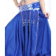 Ceinture de danse orientale satin orientale bleu roy / argenté