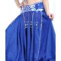 Ceinture de danse orientale satin orientale bleu roy / argenté