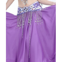 Ceinture de danse orientale satin orientale violet / argenté
