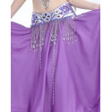 Ceinture de danse orientale satin orientale violet / argenté