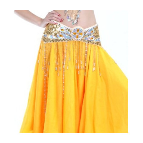 Ceinture de danse orientale satin orientale doré / argenté