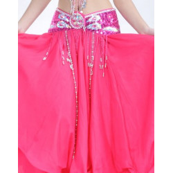 Ceinture de danse orientale satin orientale fushia / argenté