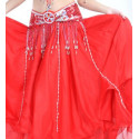 Ceinture satin de danse orientale rouge