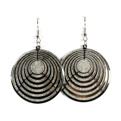 Boucles d oreilles fantaisie cercle psyché argent