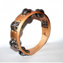 Tambourin en bois 20cm - 2 rangs de cymbalettes