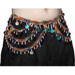 Ceinture de danse tribale multicolore