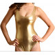 Body justaucorps métallisé à bretelles couleur or