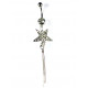 Piercing nombril motif étoile filante argentée