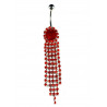 Piercing nombril cascade de strass rouge