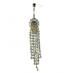 Piercing nombril cascade de strass 