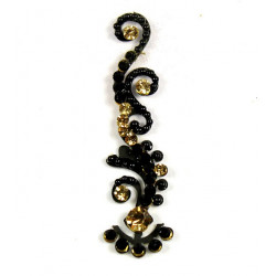 Bindi autocollant indien de luxe noir et strass