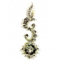 Bindi autocollant hindou argenté et strass