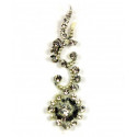 Bindi autocollant hindou argenté et strass