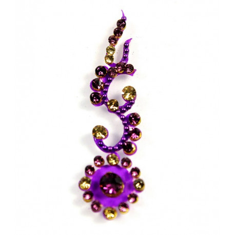 Bindi indien de luxe violet et strass