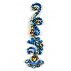 Bindi indien de luxe bleu ciel et strass