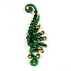 Bindi indien de luxe vert émeraude et strass