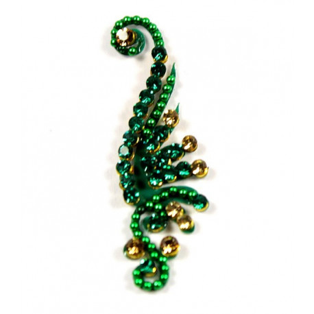 Bindi indien de luxe vert émeraude et strass