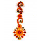 Bindi indien de luxe autocollant orange et strass