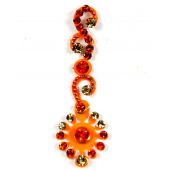 Bindi indien de luxe autocollant orange et strass