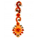Bindi indien de luxe autocollant orange et strass