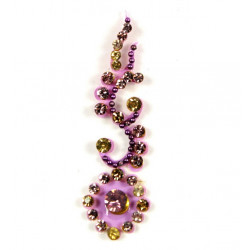 Bindi indien de luxe autocollant parme et strass