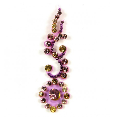 Bindi indien de luxe autocollant parme et strass
