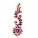 Bindi indien de luxe autocollant parme et strass