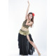 Costume de danse orientale 3 pièces jupe top et ceinture noir et or