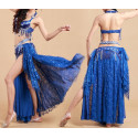 Tenue de danse orientale 3 pièces bleu intense