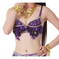 Soutien gorge de danse orientale violet