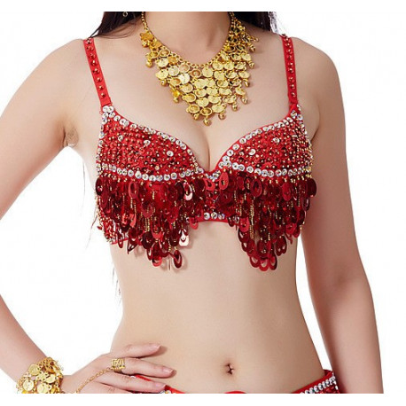 Soutien gorge de danse orientale rouge