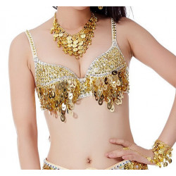 Soutien gorge de danse orientale couleur or