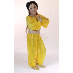 Costume de danse orientale top sarouel enfant jaune