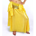 Jupe de danse orientale jaune à reflets dorés