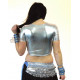Choli indien à manches courtes couleur argent