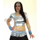 Choli indien à manches courtes couleur argent