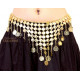 Ceinture métal à sequins dorés forme triangulaire