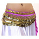 Ceinture velours de danse orientale parme et or