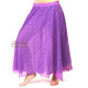 Jupe de danse orientale doublée à paillettes argentées violette