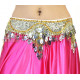 Ceinture de danse orientale perlée couleur argent 