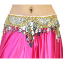 Ceinture de danse orientale perlée couleur argent 