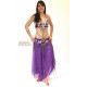 Tenue de danse orientale brillante violette et strass