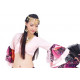 Top manches voilées de danse orientale rose papillon 