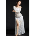 Robe dentelle de danse orientale blanche