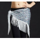 ceinture de danse orientale à paillettes argentées