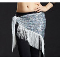 ceinture de danse orientale à paillettes argentées